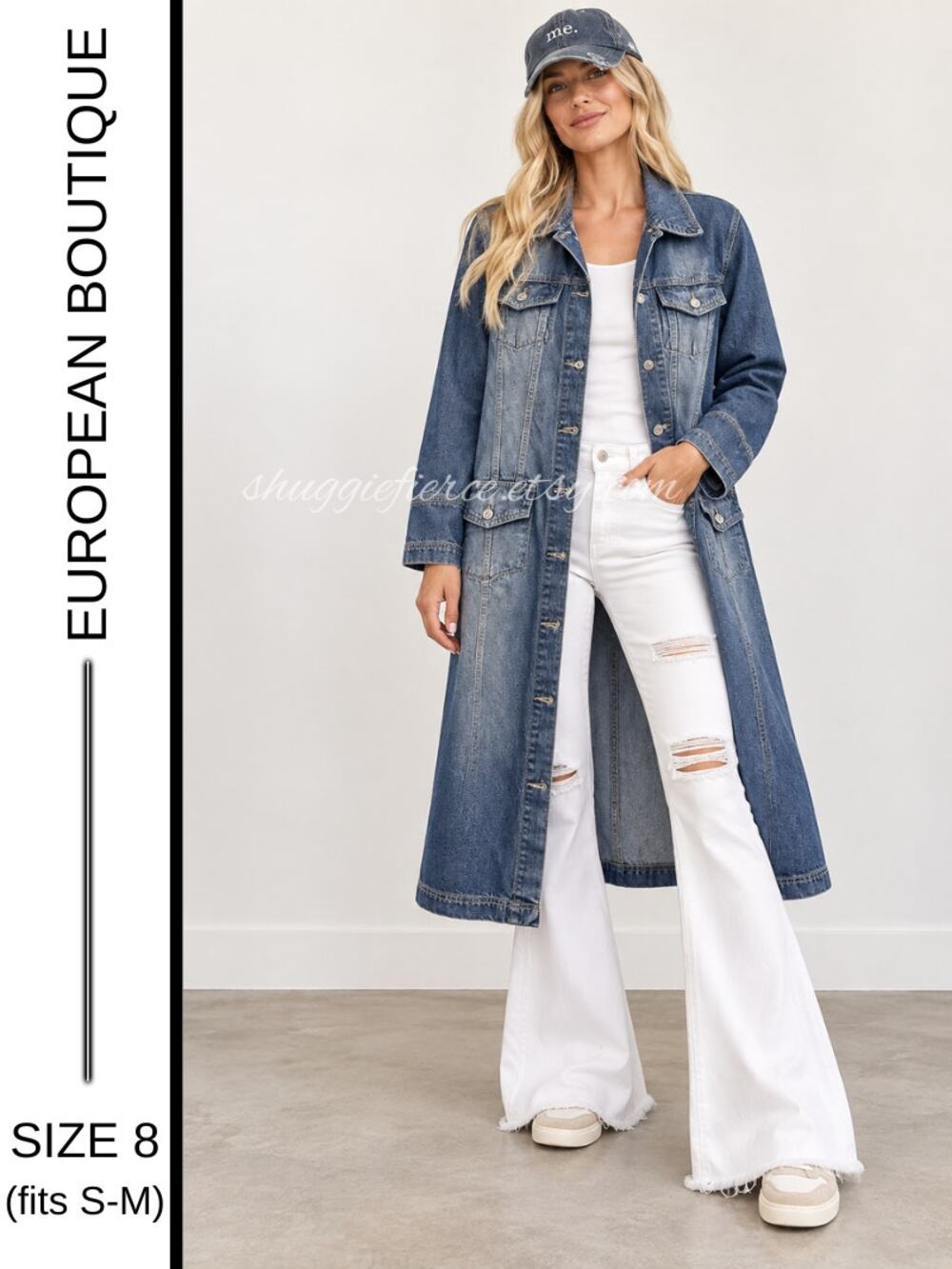 MSRP: $149 | ✨ Long Denim Coat Dress | Size 8, Fits Up to Large ✨SAME DAY SHIP